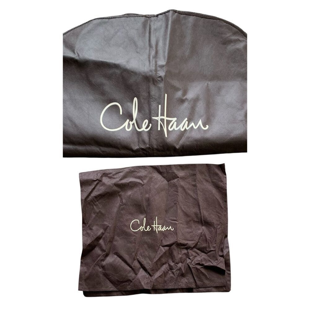 Cole Haan Garment & Dust Bag Cover purse shoe TRAVEL LOT brown fabric
